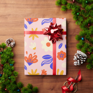 Abstract flower power wrapping paper