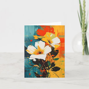 Abstract Flower Print Card