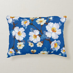 Abstract flower seamless pattern background. Elega Decorative Cushion