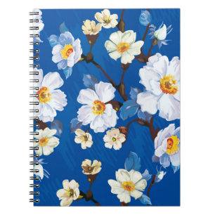 Abstract flower seamless pattern background. Elega Notebook