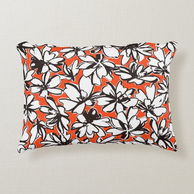 Abstract Flower Seamless Pattern Material Decorative Cushion (Front)