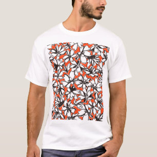 Abstract Flower Seamless Pattern Material T-Shirt