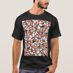 Abstract Flower Seamless Pattern Material T-Shirt