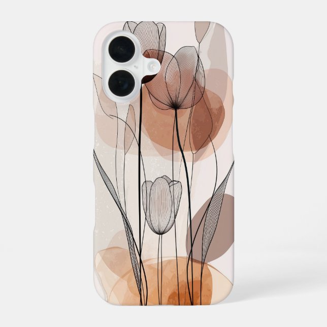 Abstract Flower Stack iPhone 16 Case (Back)