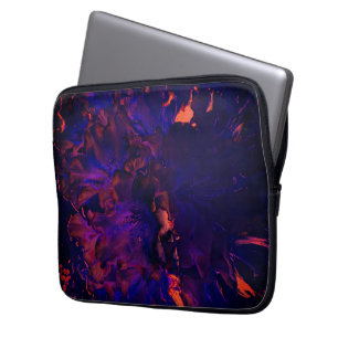 Abstract flower submerged in gothic purple effect laptop sleeve