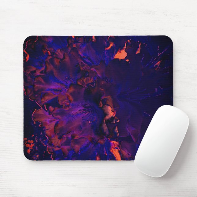 Abstract flower submerged in gothic purple effect  mouse mat (With Mouse)