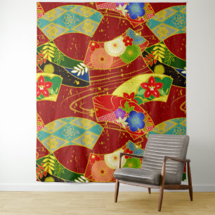 Abstract flower tapestry