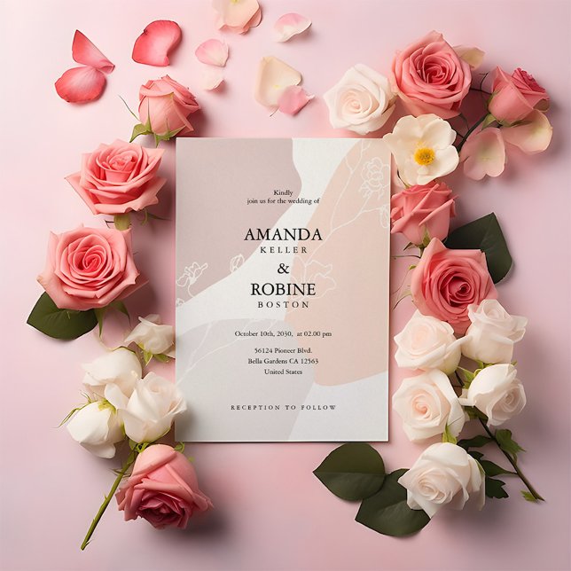 Abstract Flower Wedding Invitations (Creator Uploaded)