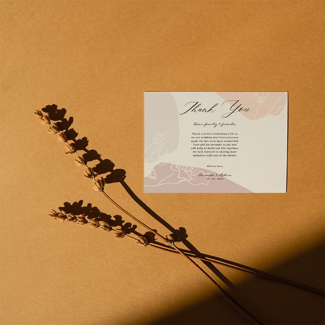 Abstract Flower Wedding Thank You Card (Creator Uploaded)