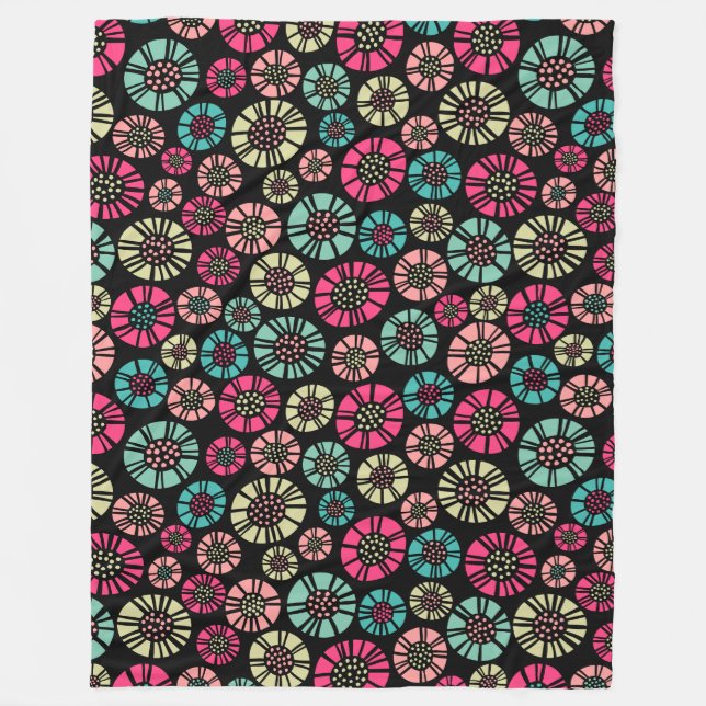 Abstract Flowers 031023 - Colours 01 Fleece Blanket (Front)