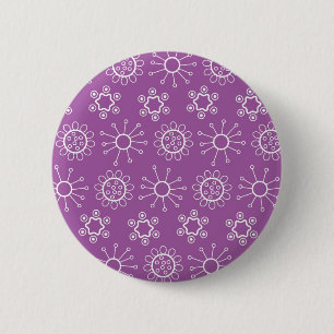 Abstract Flowers 6 Cm Round Badge