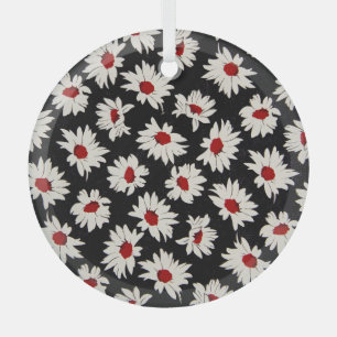 Abstract flowers, an artsy watercolor pattern. glass tree decoration