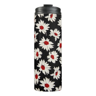 Abstract flowers, an artsy watercolor pattern. thermal tumbler