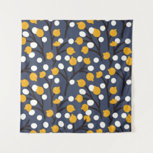 Abstract flowers and leaves pattern tapestry