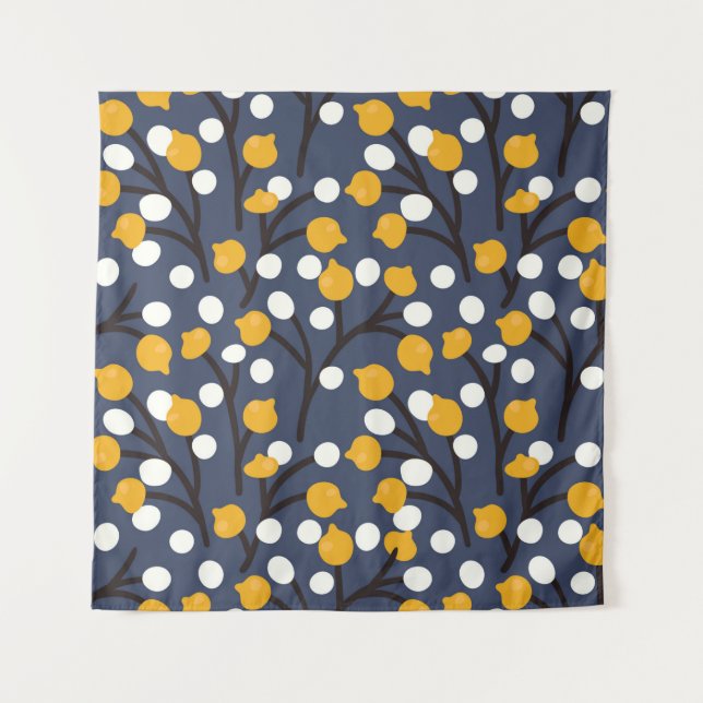 Abstract flowers and leaves pattern tapestry (Front)
