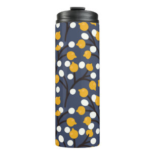 Abstract flowers and leaves pattern thermal tumbler