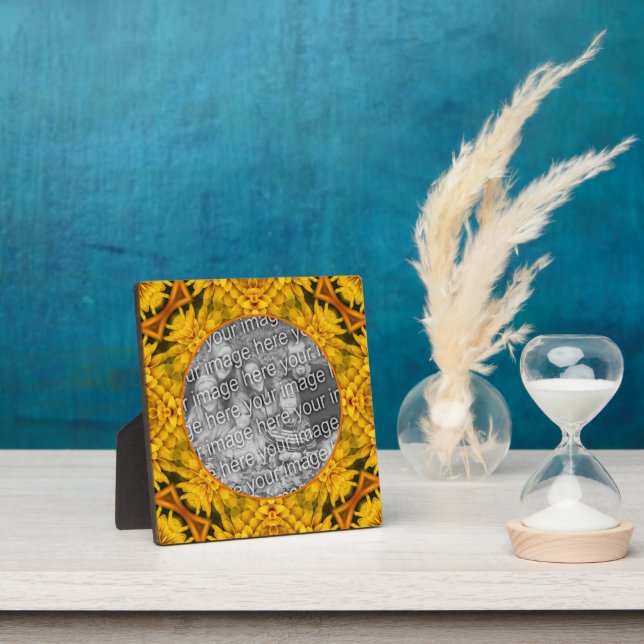 Abstract Flowers Art Add Your Photo Plaque (Insitu)