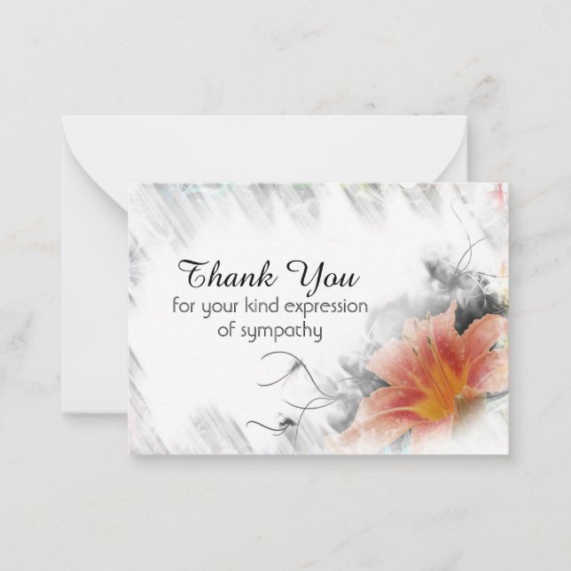 Abstract Flowers Art Thank You Card (Front)