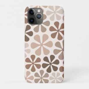 Abstract Flowers (B) Brown Taupe Cream iPhone 11 Pro Case