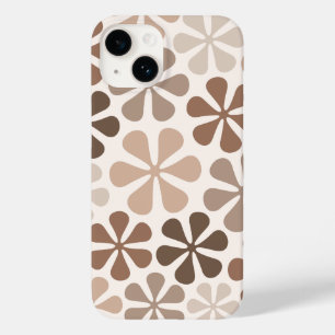 Abstract Flowers (B) Brown Taupe Cream Case-Mate iPhone 14 Case