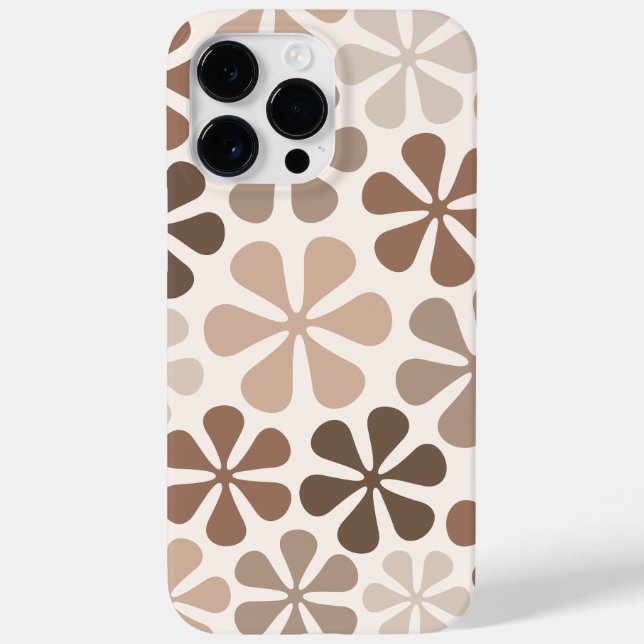 Abstract Flowers (B) Brown Taupe Cream Case-Mate iPhone Case (Back)