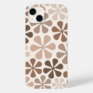 Abstract Flowers (B) Brown Taupe Cream Case-Mate iPhone 14 Plus Case