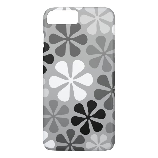 Abstract Flowers Black White Grey Case-Mate iPhone Case (Back)
