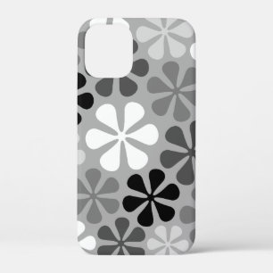 Abstract Flowers Black White Grey iPhone 12 Mini Case