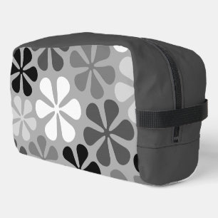 Abstract Flowers Black White Grey Dopp Kit