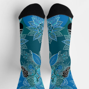 Abstract Flowers Boho Socks