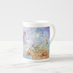 Abstract Flowers Bone China Mug