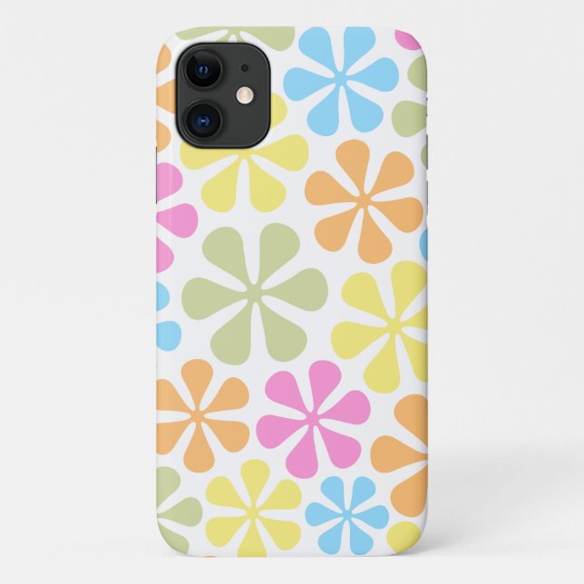 Abstract Flowers Bright Colour Mix Case-Mate iPhone Case (Back)
