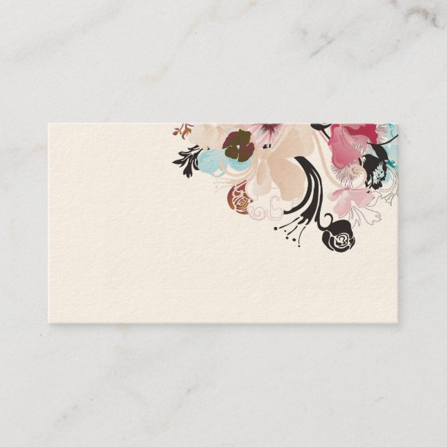 Abstract flowers Business Card (Front)