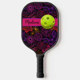Abstract Flowers, Butterflies Pickleball Princess Paddle