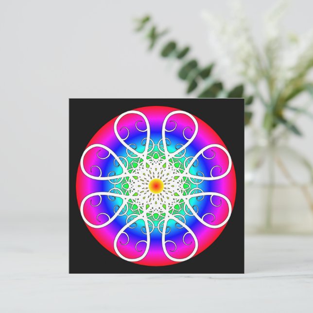 Abstract Flowers  Card (Standing Front)
