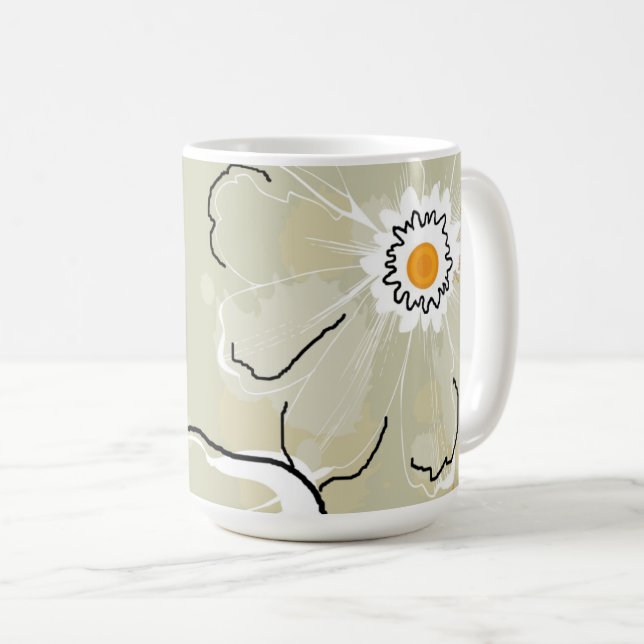 Abstract Flowers Coffee/Hot Chocolate Mug (Front Right)