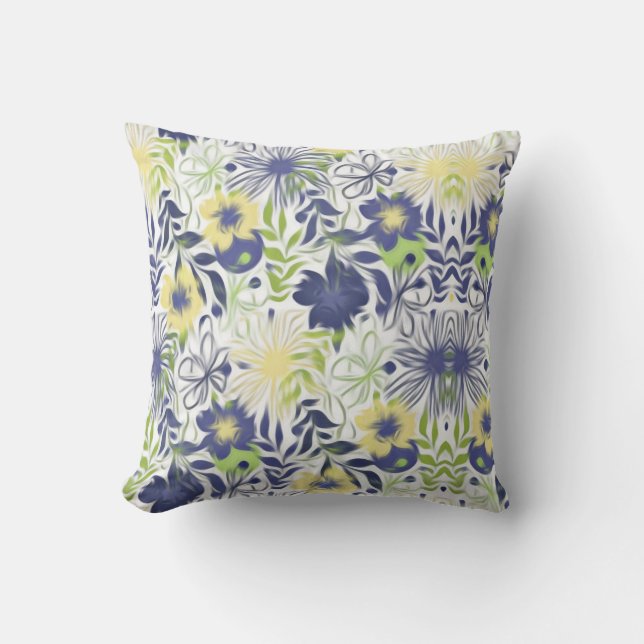 Abstract Flowers Cushion (Front)