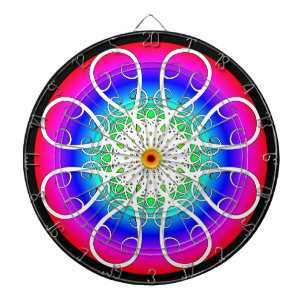 Abstract Flowers Dartboard