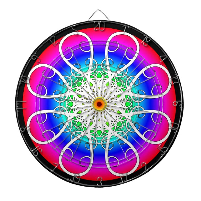 Abstract Flowers Dartboard (Front)
