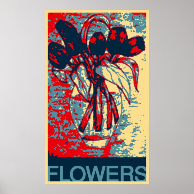Abstract flowers in a Vase Poster (Front)