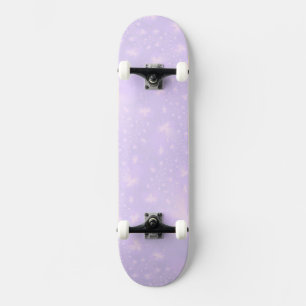 Abstract Flowers in Lilac and Pink Skateboard