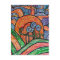 Abstract Flowers In Sunset Colourful Art Postcard