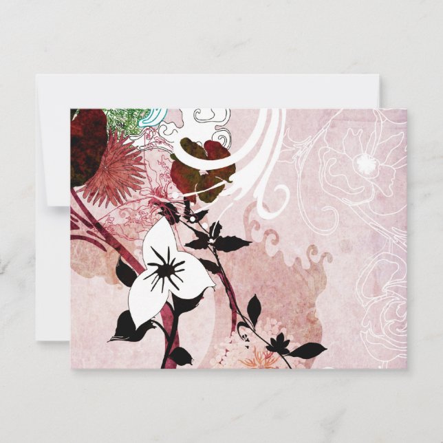 Abstract flowers Invitation (Front)