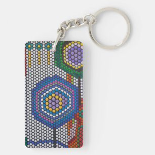 Abstract Flowers Key Ring