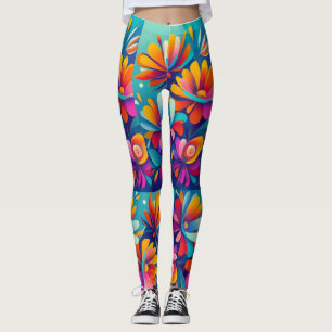 Abstract flowers Leggings