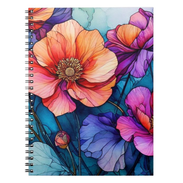 Abstract Flowers Notebook Journal (Front)