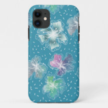 Abstract flowers on beautiful light blue tones