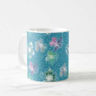Abstract flowers on beautiful light blue tones coffee mug