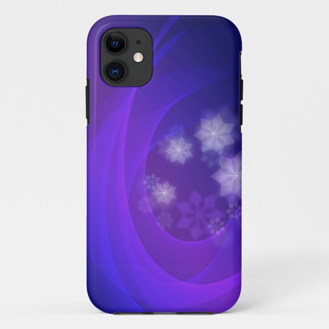 Abstract Flowers On Folded Indigo Background Case-Mate iPhone Case (Back)