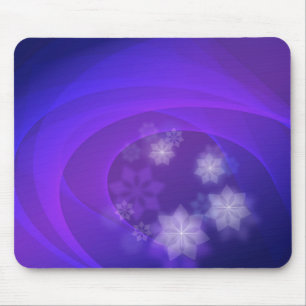 Abstract Flowers On Folded Indigo Background Mouse Mat